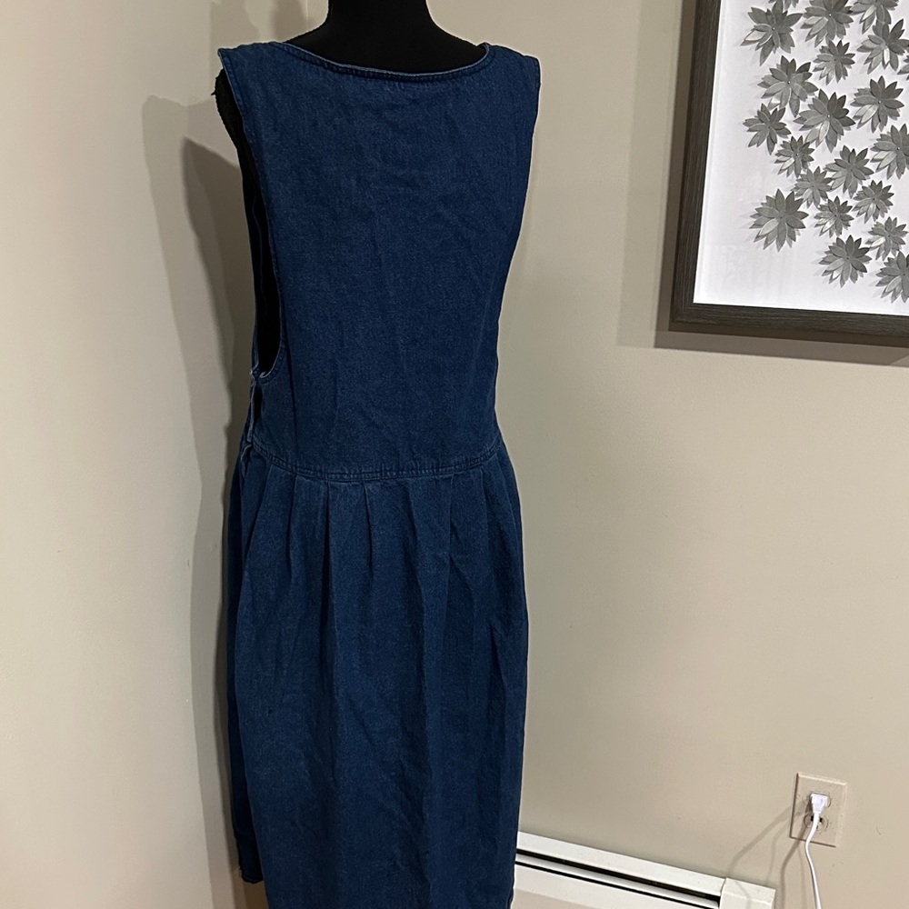 *WOOLRICH* Vintage Dark Blue Wash Denim Sleeveless Dress Size XL - Picture 5 of 8